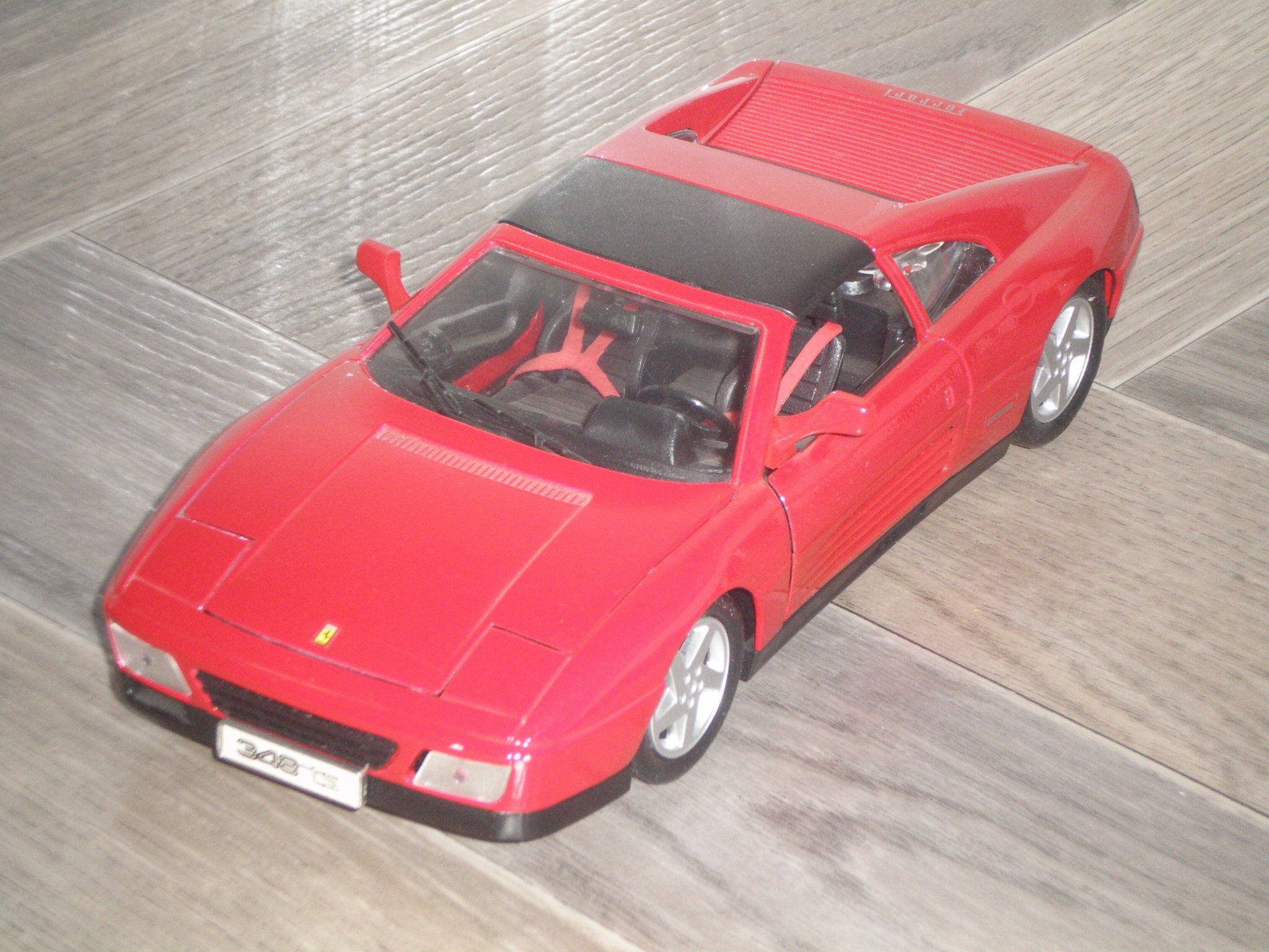 Mira Ferrari 348 TS Noire - Miniature 1/18 - Modèle D'exposition Sans Boîte - État Correct